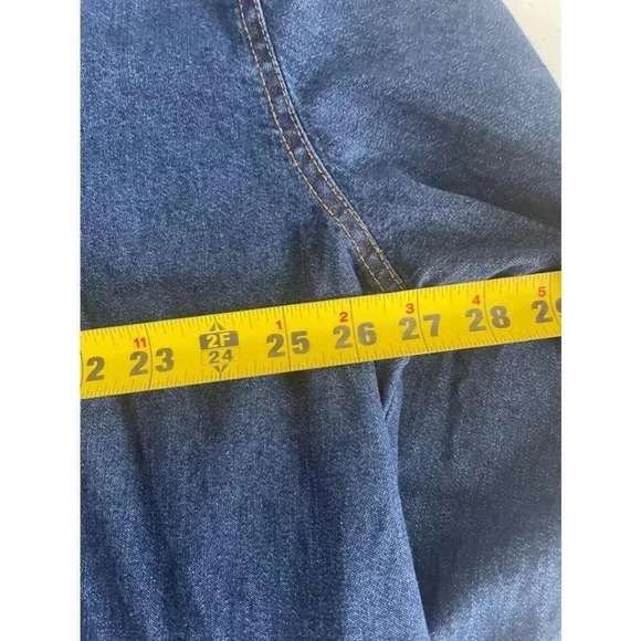 Vintage 90’s Blair Blue Denim Embroidered Floral Jean Shacket Top Plus Size XL - Picture 8 of 9